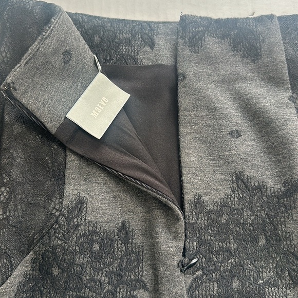 Anthropologie Maeve Grey Black Floral Lace Pencil Midi Skirt Womens Size Small - Picture 5 of 10